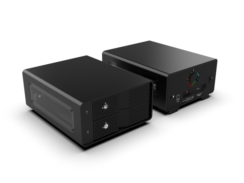 RGB 燈效雙槽 RAID 3.5 吋 SATA HDD 外接機盒